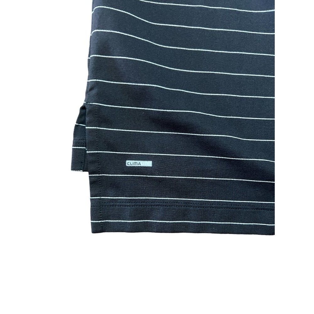 Adidas Mens Shirt Large White Black Polo Short Sleeve Golf Button Climalite EUC - Picture 5 of 7